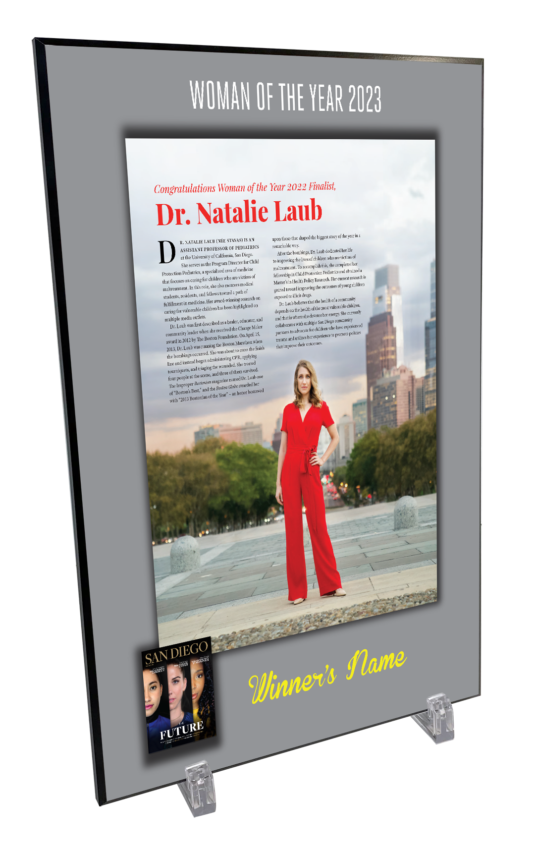 San Diego Magazine "Woman of the Year" Article Plaques