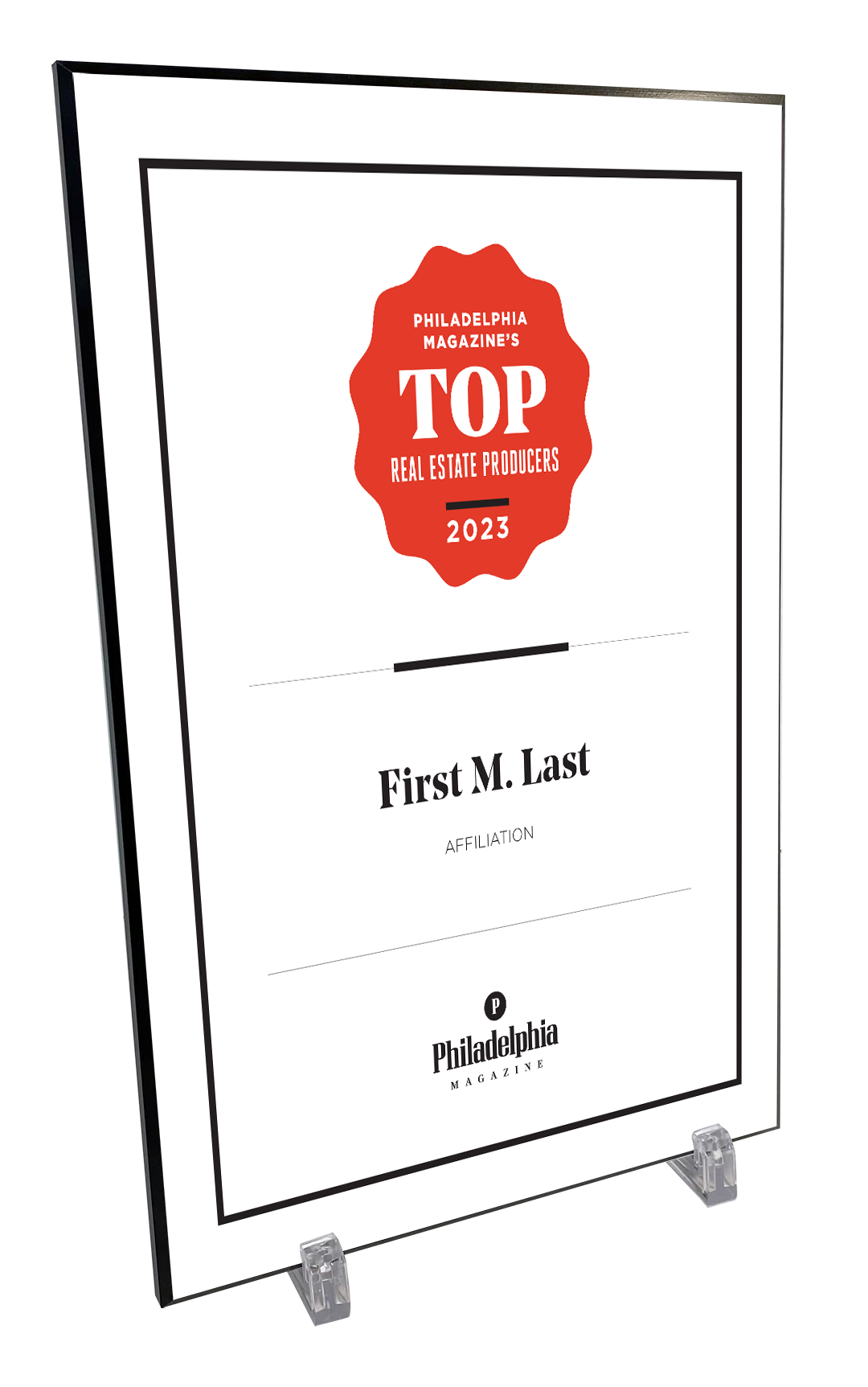 Philadelphia magazine Top Real Estate Producers Plaques