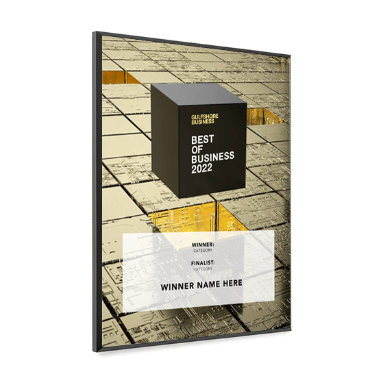 Gulfshore Business Best of Business Award Plaque